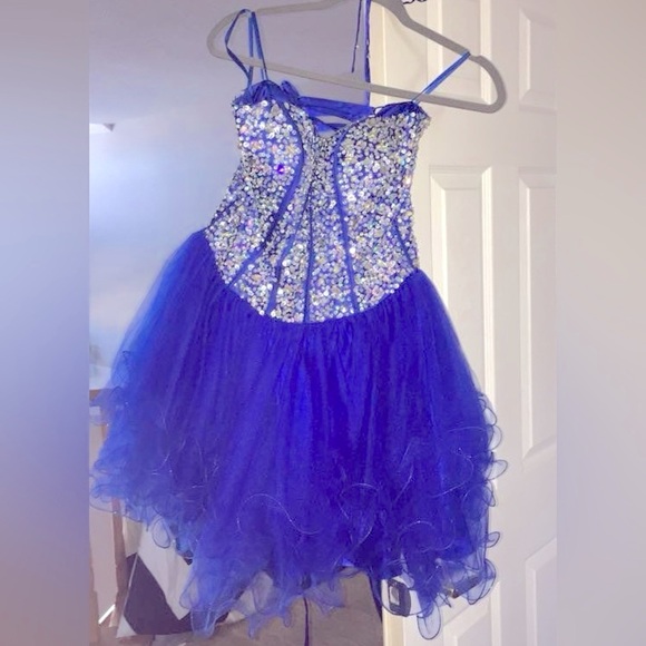 Royal Blue Graduation Dress Size 8 Mint Condition - Picture 1 of 2